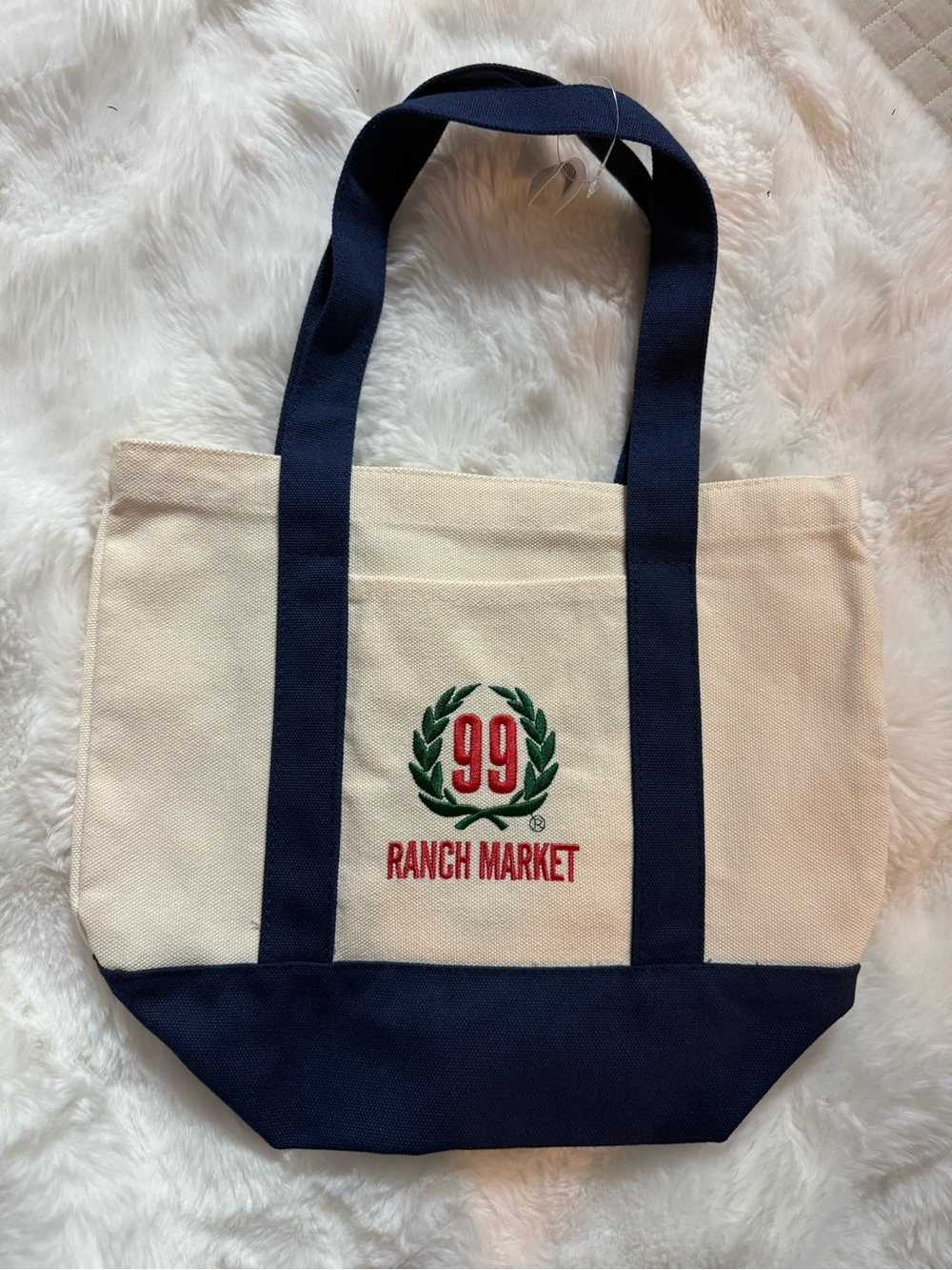 New 99 Ranch Market mini navy blue canvas tote bag